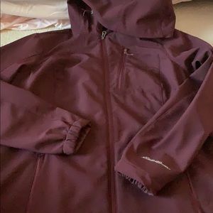 Eddie Bauer hooded, fleece lined coat.